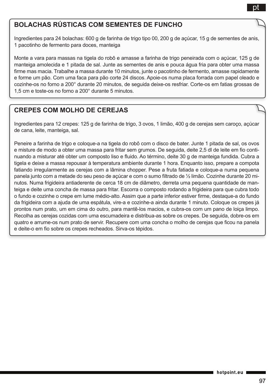 Hotpoint Ariston FP 1005 AB0 User Manual | Page 97 / 148