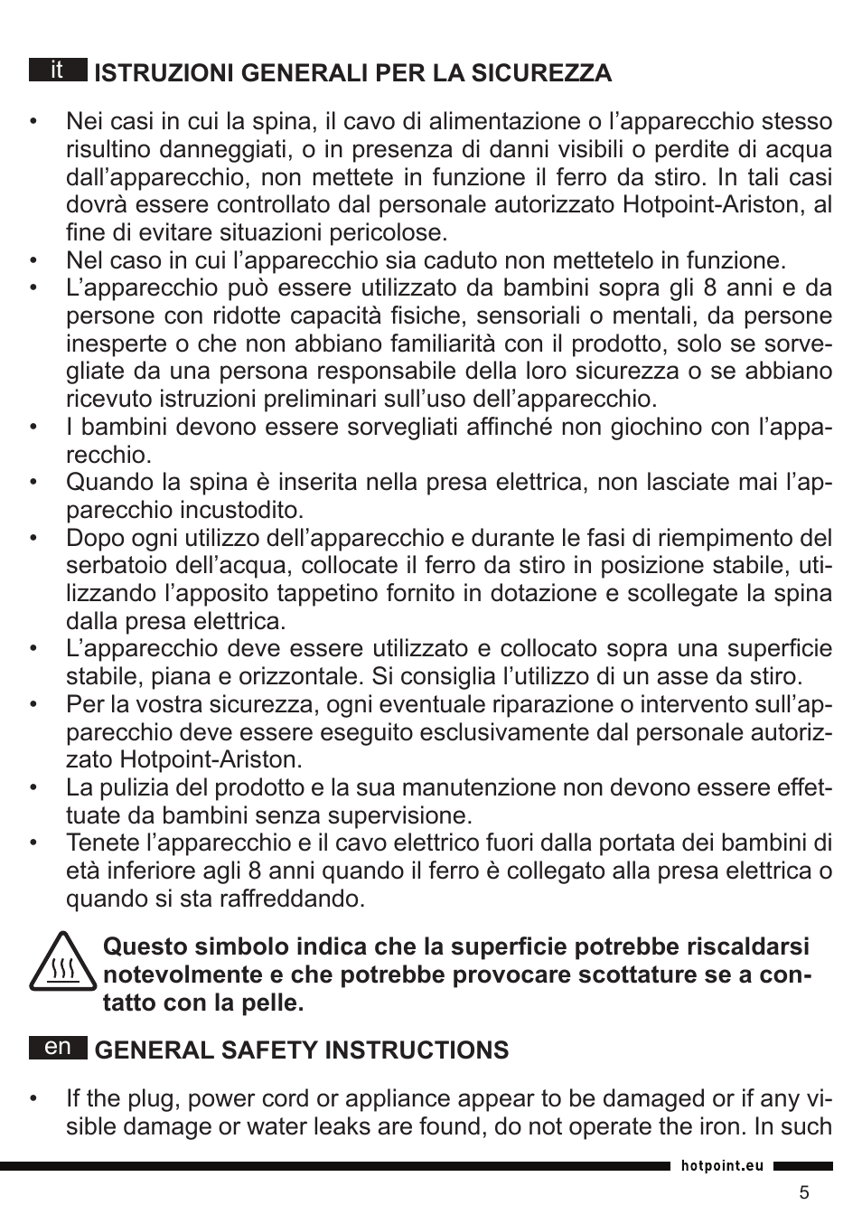 Hotpoint Ariston II E75 AA0 User Manual | Page 5 / 68