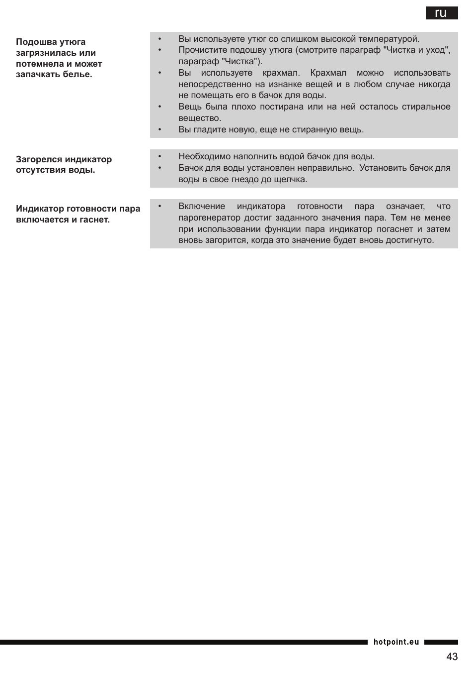 Hotpoint Ariston G E12 AA0 User Manual | Page 43 / 88