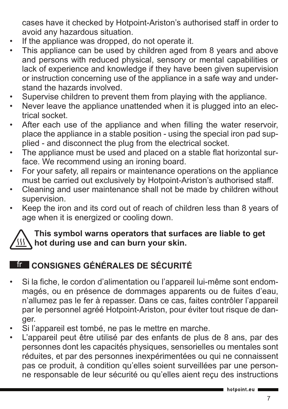 Hotpoint Ariston G E12 AA0 User Manual | Page 7 / 88
