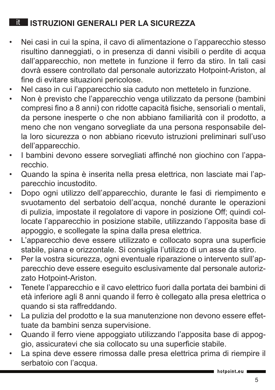Hotpoint Ariston SI E40 BA0 User Manual | Page 5 / 96
