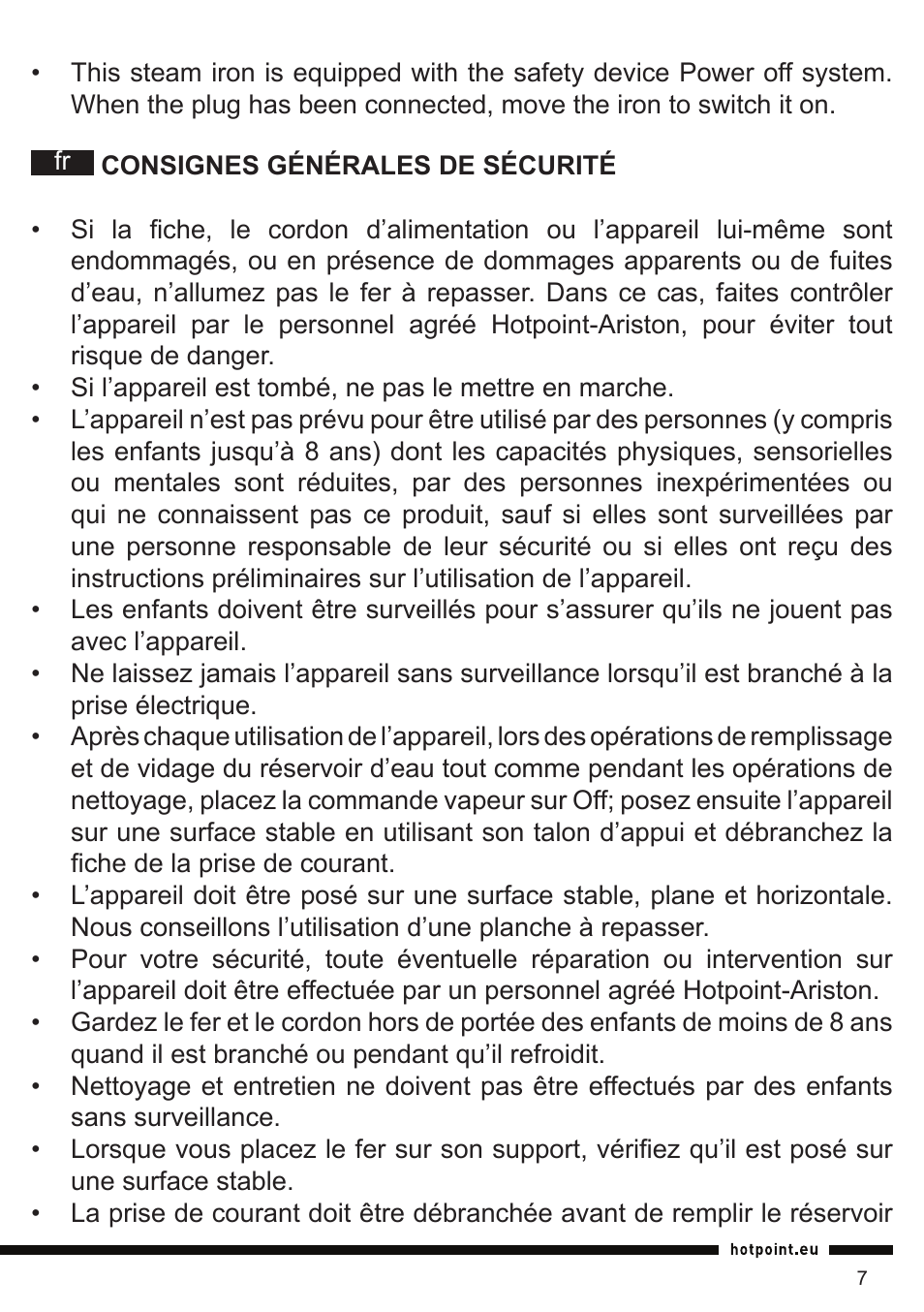 Hotpoint Ariston SI E40 BA0 User Manual | Page 7 / 96