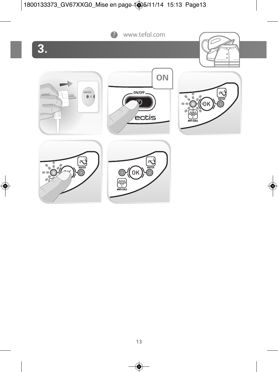 Tefal Effectis GV6720 User Manual | Page 13 / 24