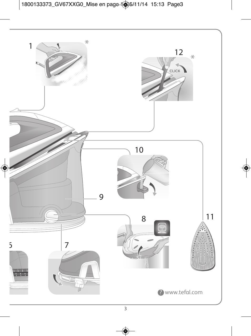 Tefal Effectis GV6720 User Manual | Page 3 / 24