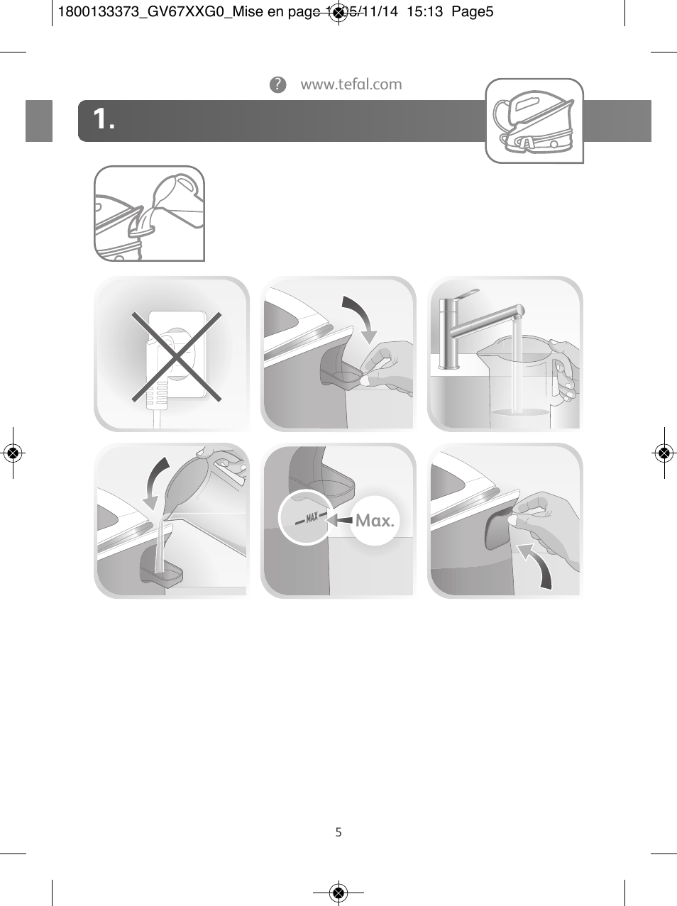Tefal Effectis GV6720 User Manual | Page 5 / 24