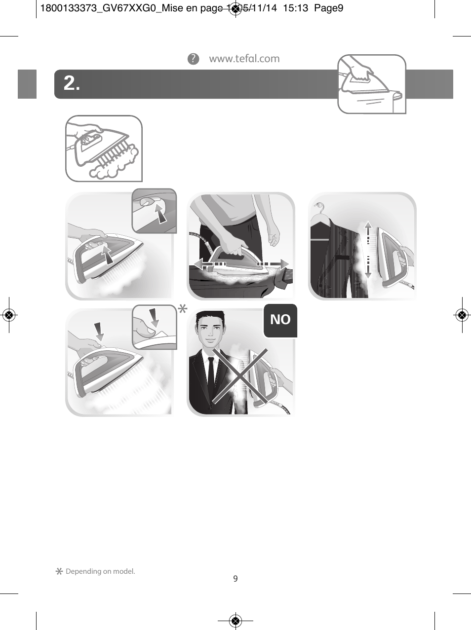 Tefal Effectis GV6720 User Manual | Page 9 / 24