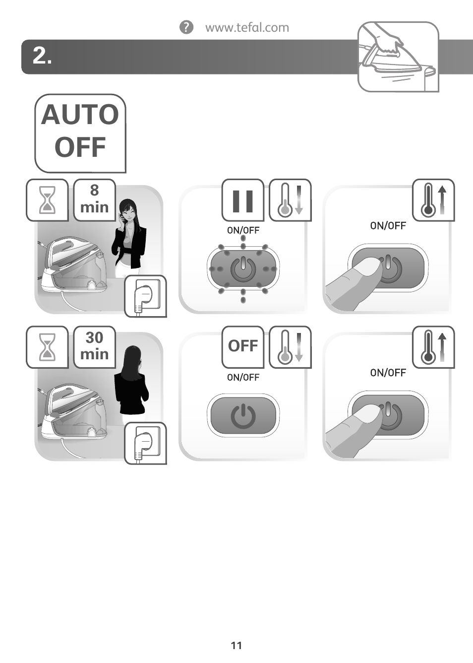 Auto off | Tefal Actis GV6340 User Manual | Page 11 / 24