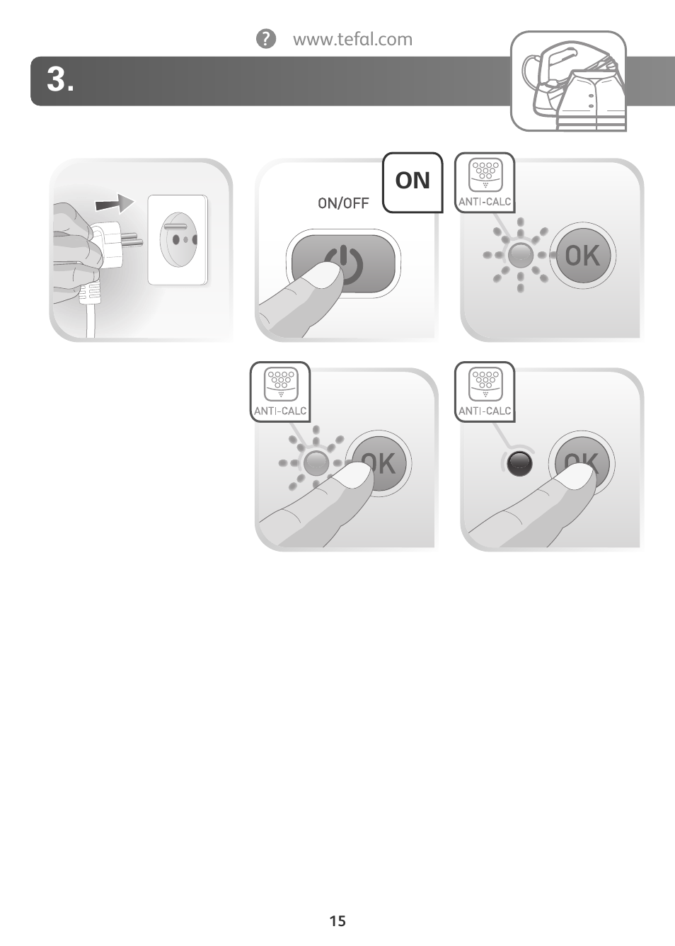 Tefal Actis GV6340 User Manual | Page 15 / 24