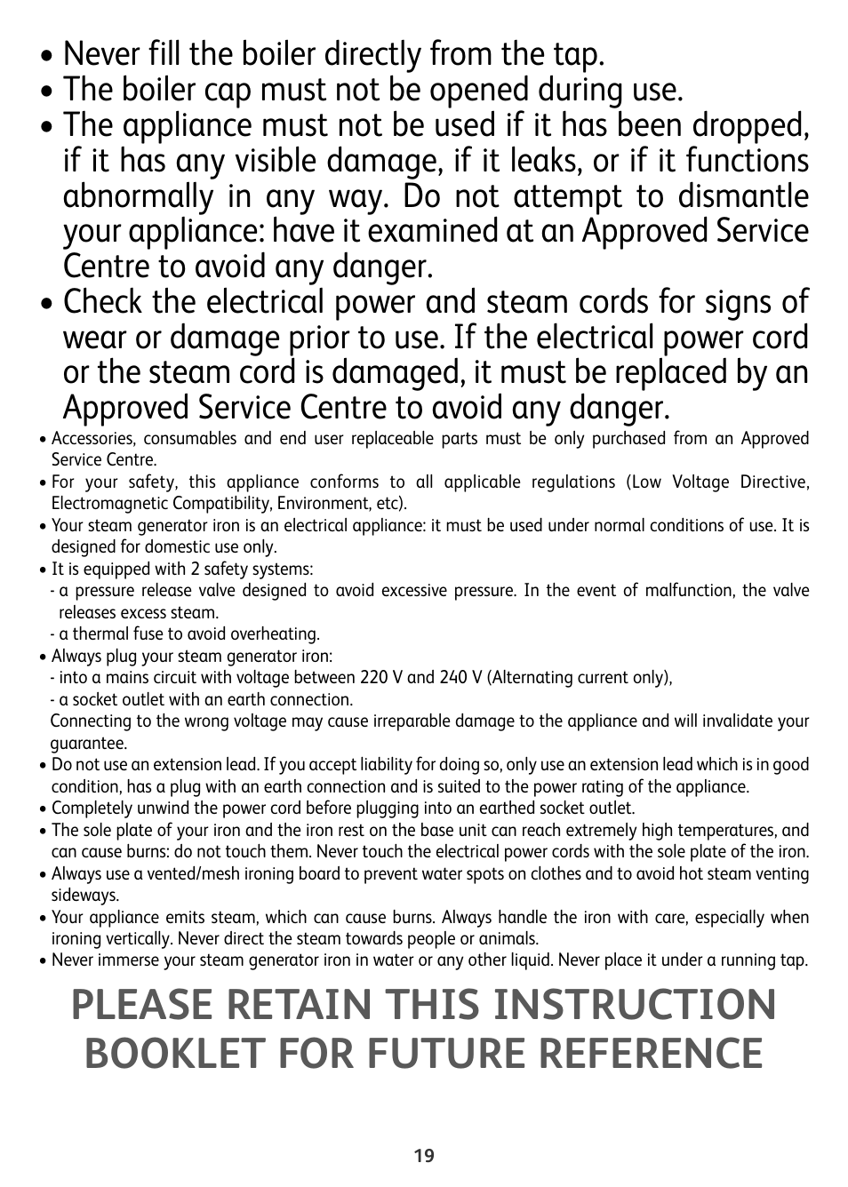 Tefal Actis GV6340 User Manual | Page 19 / 24