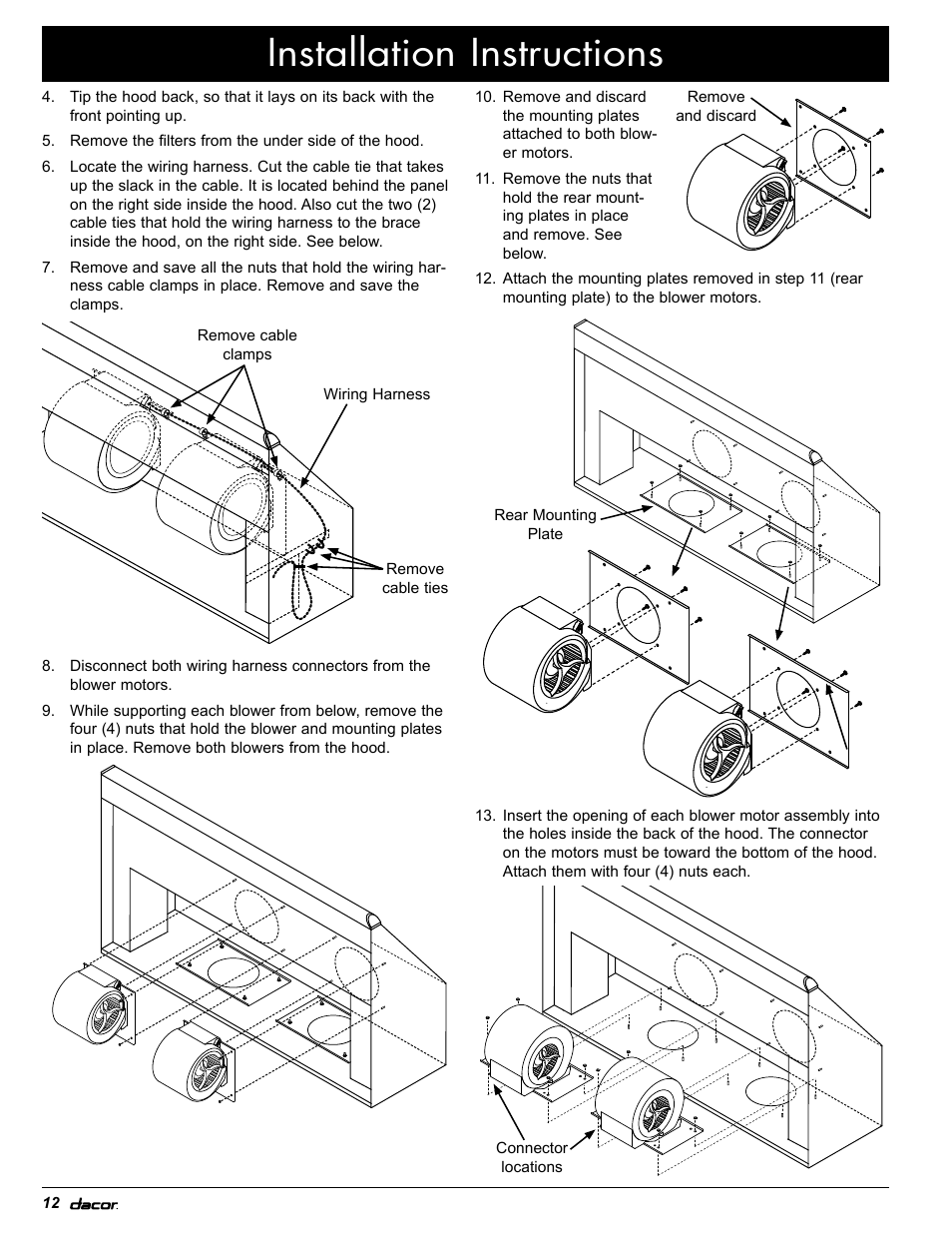 Installation instructions | Dacor MH30 User Manual | Page 14 / 24