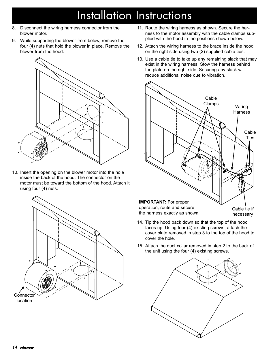 Installation instructions | Dacor MH30 User Manual | Page 16 / 24