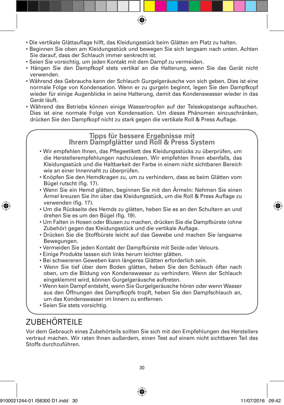 Zubehörteile | ROWENTA MASTER VALET GARMENT STEAMER IS6300 User Manual | Page 35 / 150