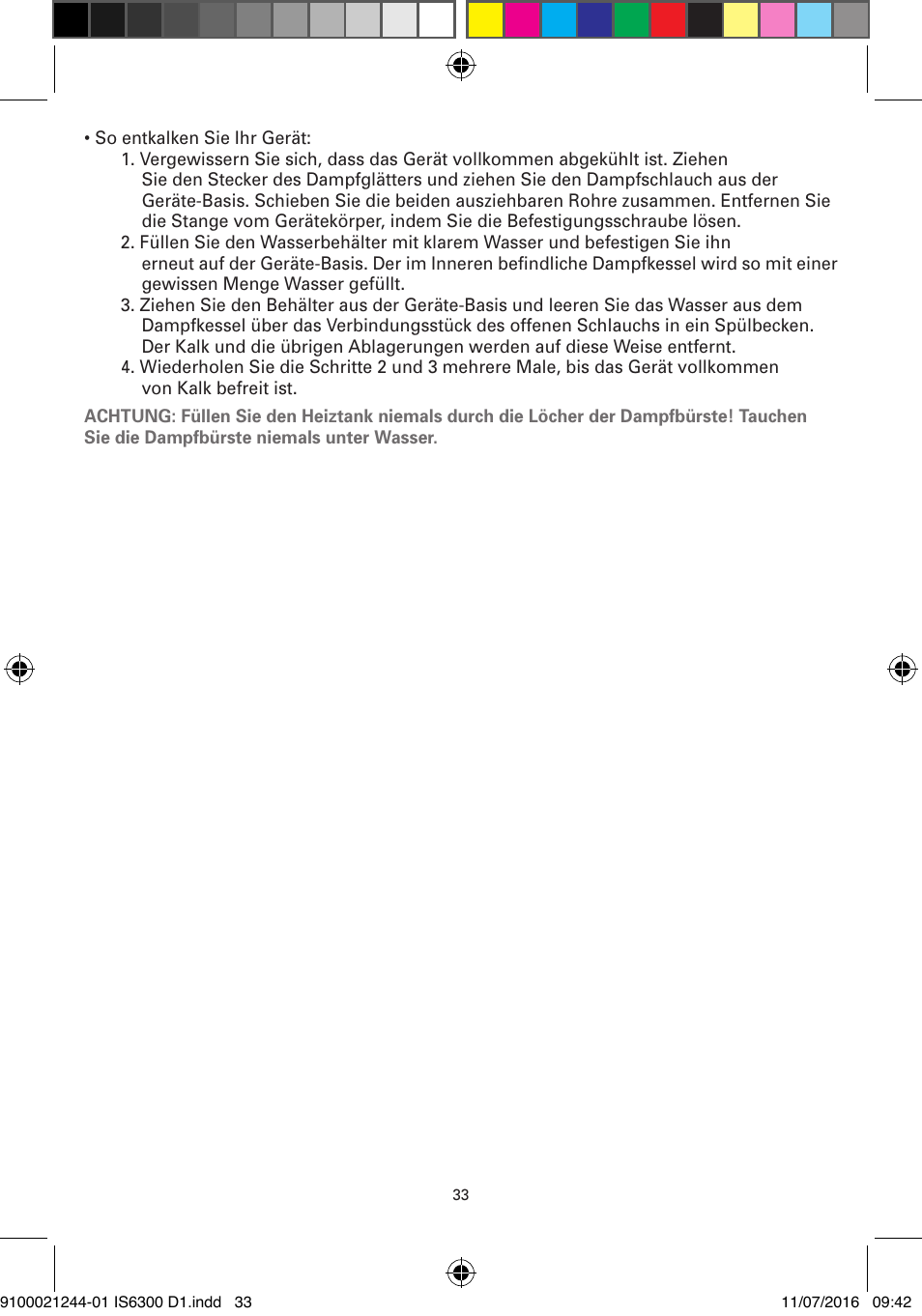 ROWENTA MASTER VALET GARMENT STEAMER IS6300 User Manual | Page 38 / 150
