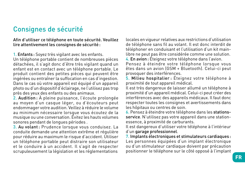 Consignes de sécurité | Wiko Tommy User Manual | Page 36 / 280