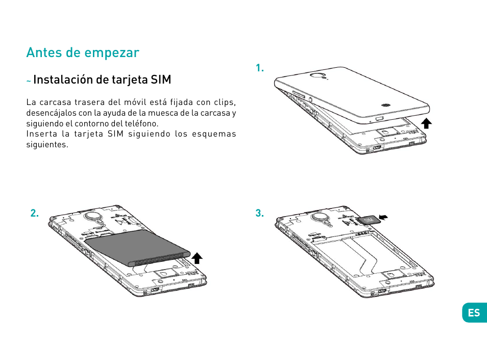 Antes de empezar, Instalación de tarjeta sim | Wiko Tommy User Manual | Page 72 / 280