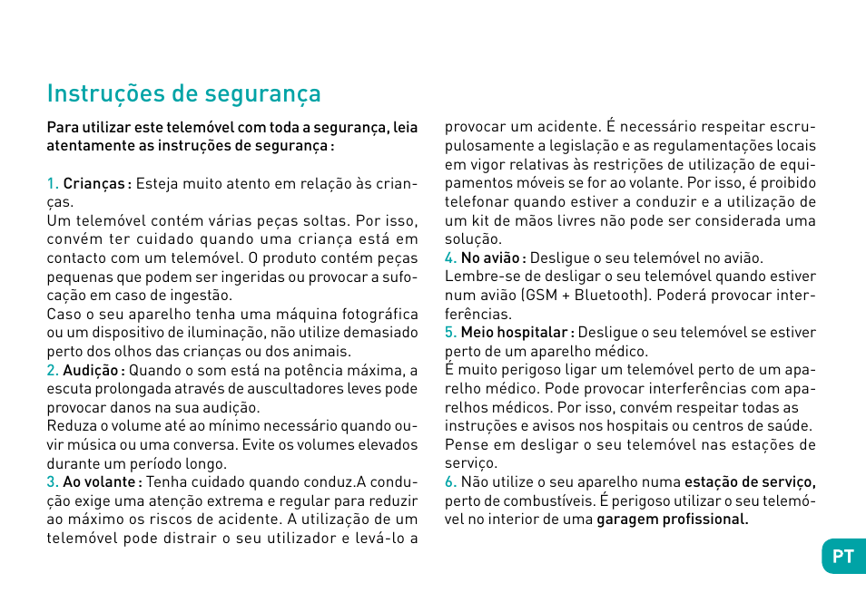 Instruções de segurança | Wiko Ufeel prime User Manual | Page 104 / 292
