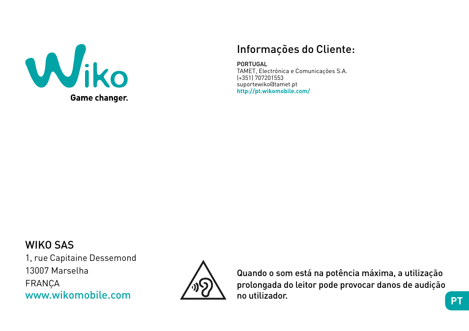 Wiko sas, Informações do cliente | Wiko Ufeel prime User Manual | Page 113 / 292