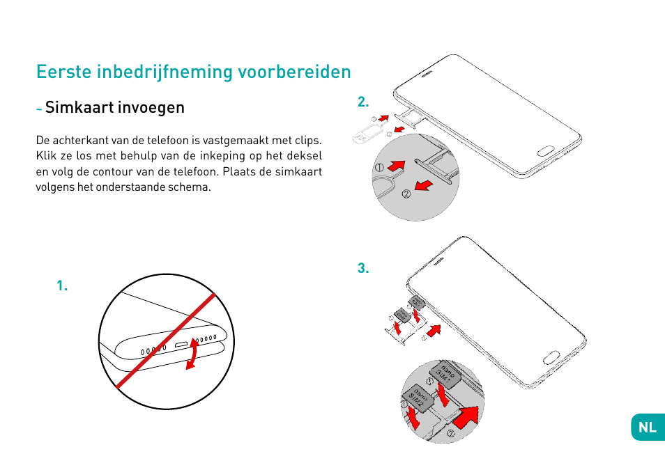 Eerste inbedrijfneming voorbereiden, Simkaart invoegen | Wiko Ufeel prime User Manual | Page 142 / 292