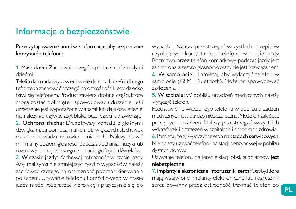 Informacje o bezpieczeństwie | Wiko Ufeel prime User Manual | Page 192 / 292
