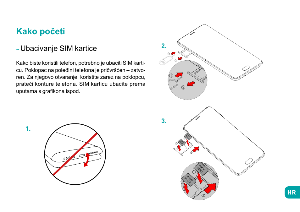 Kako početi, Ubacivanje sim kartice | Wiko Ufeel prime User Manual | Page 207 / 292