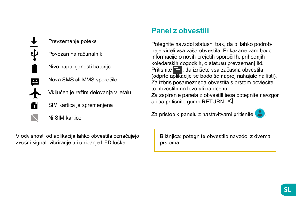 Panel z obvestili | Wiko Ufeel prime User Manual | Page 235 / 292