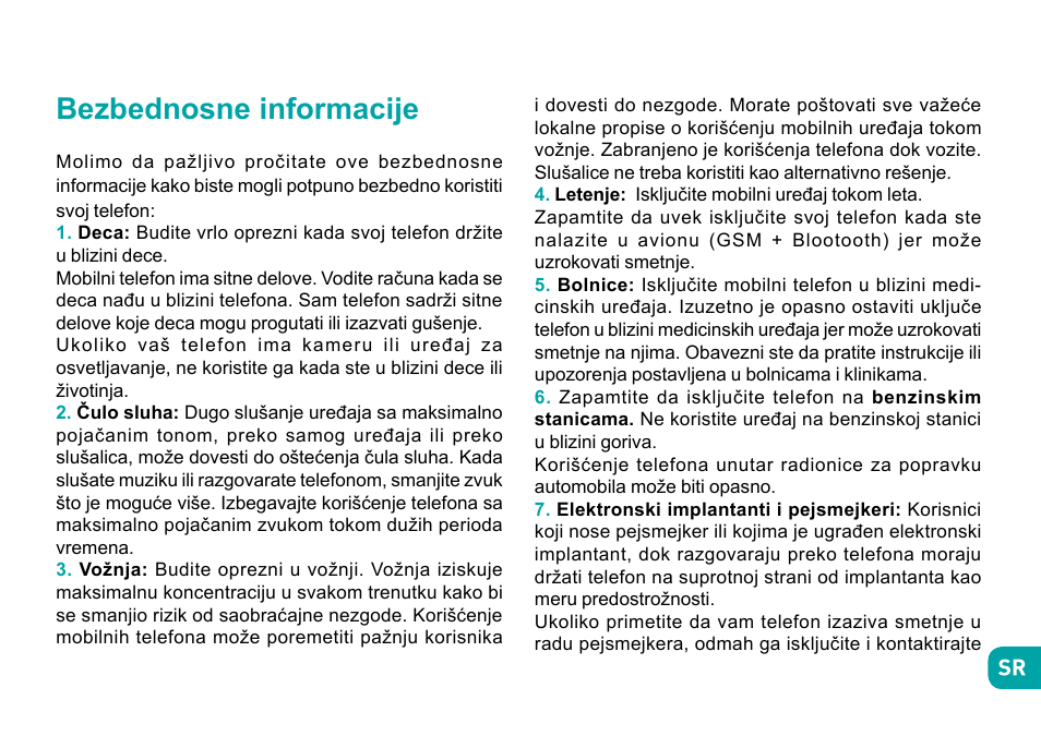 Bezbednosne informacije | Wiko Ufeel prime User Manual | Page 259 / 292