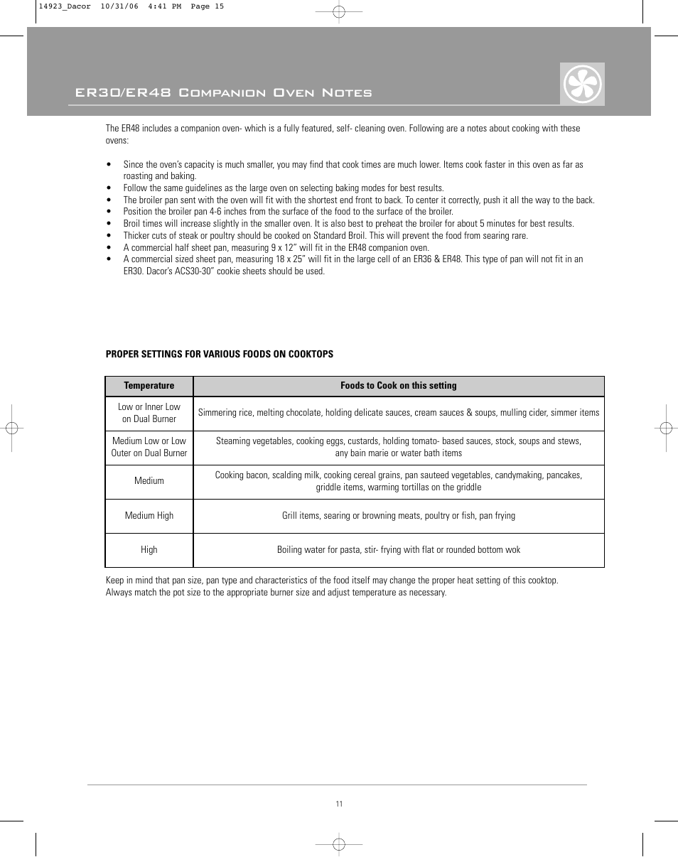 Dacor Range Cooking User Manual | Page 15 / 64