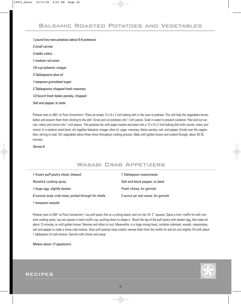 Recipes | Dacor Range Cooking User Manual | Page 26 / 64