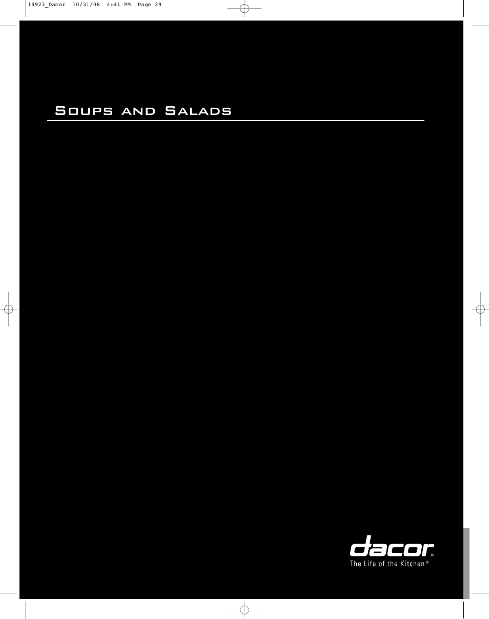 Soups and salads | Dacor Range Cooking User Manual | Page 29 / 64
