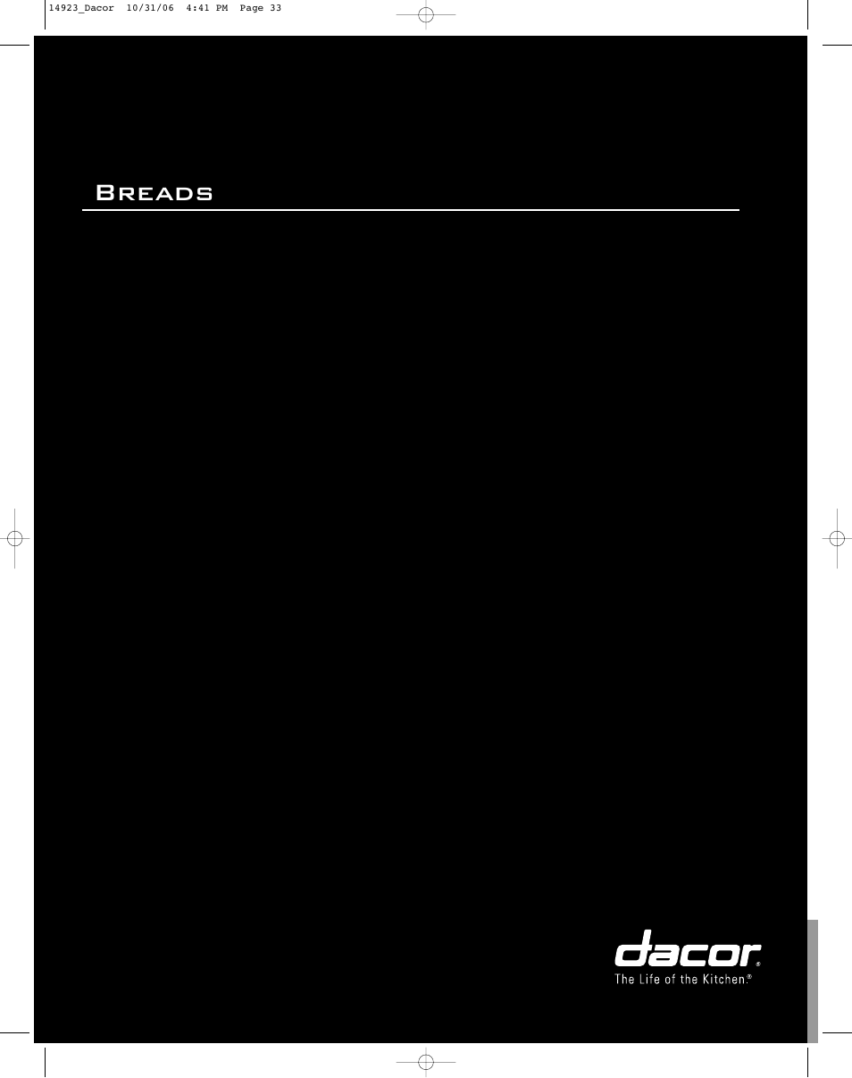 Breads | Dacor Range Cooking User Manual | Page 33 / 64