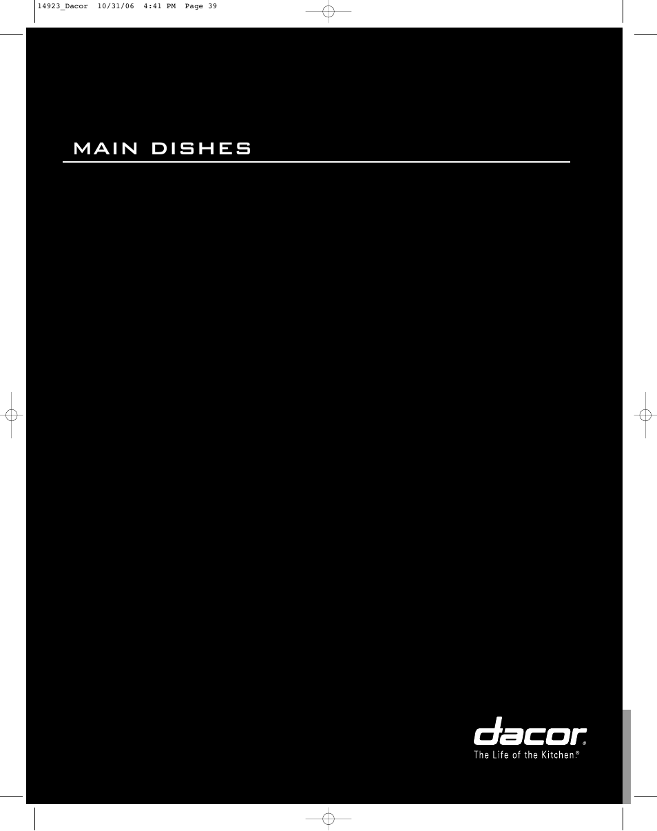 Main dishes | Dacor Range Cooking User Manual | Page 39 / 64