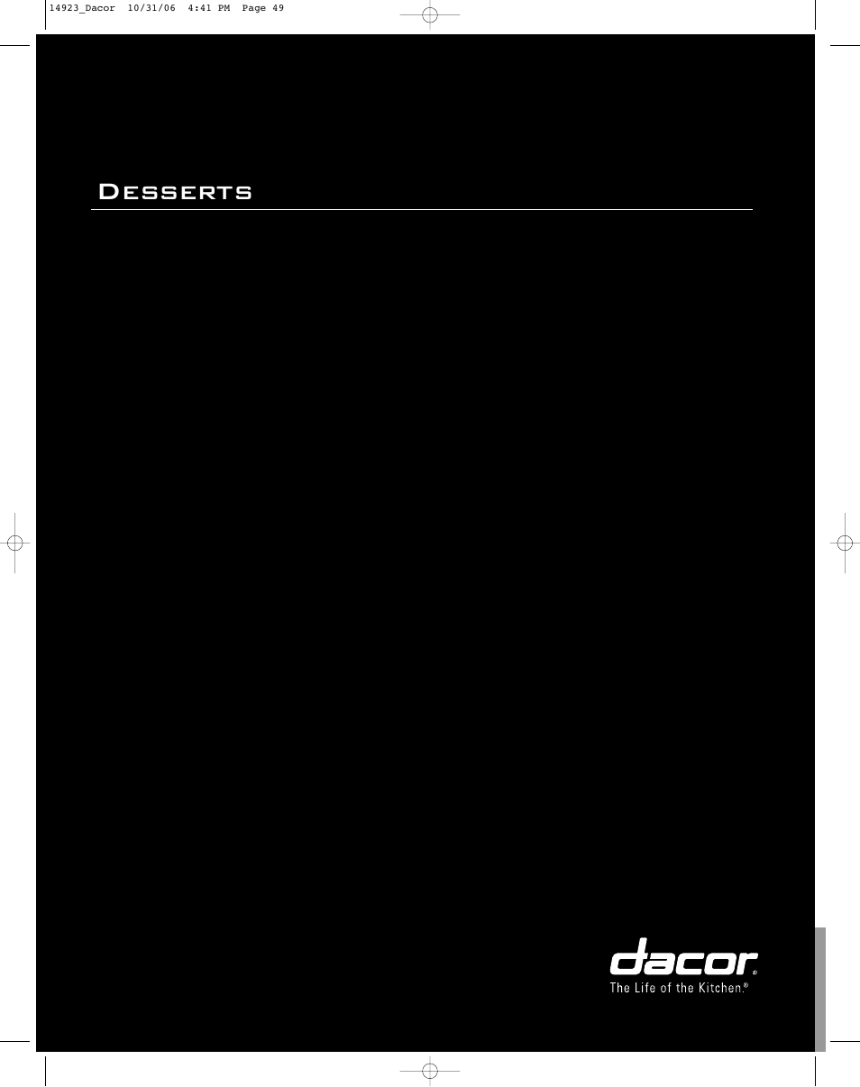 Desserts | Dacor Range Cooking User Manual | Page 49 / 64