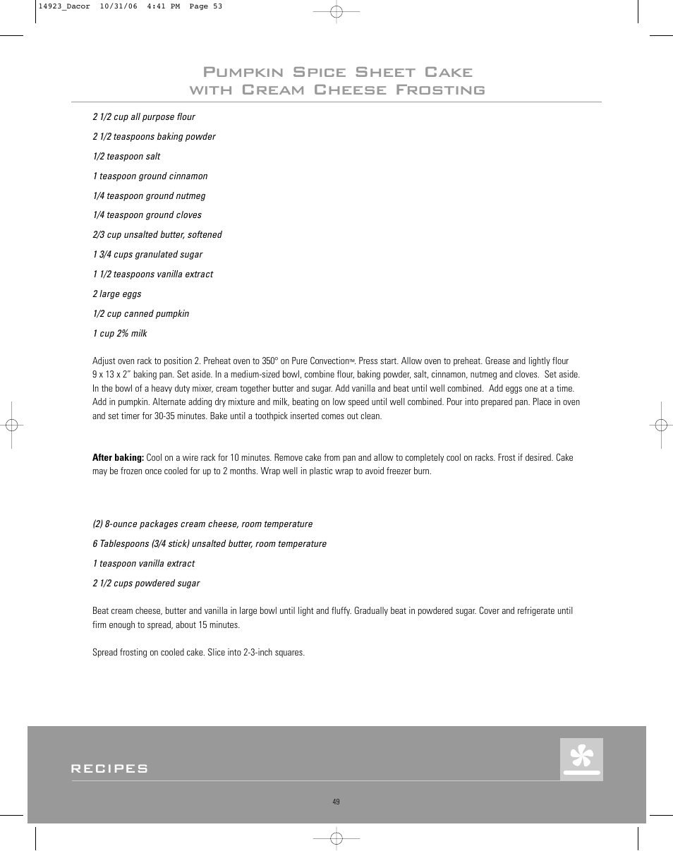 Recipes | Dacor Range Cooking User Manual | Page 53 / 64