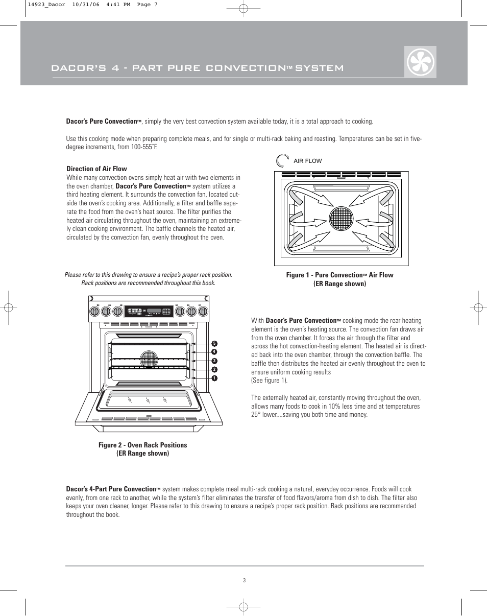 Dacor’s 4 - part pure convection, System | Dacor Range Cooking User Manual | Page 7 / 64