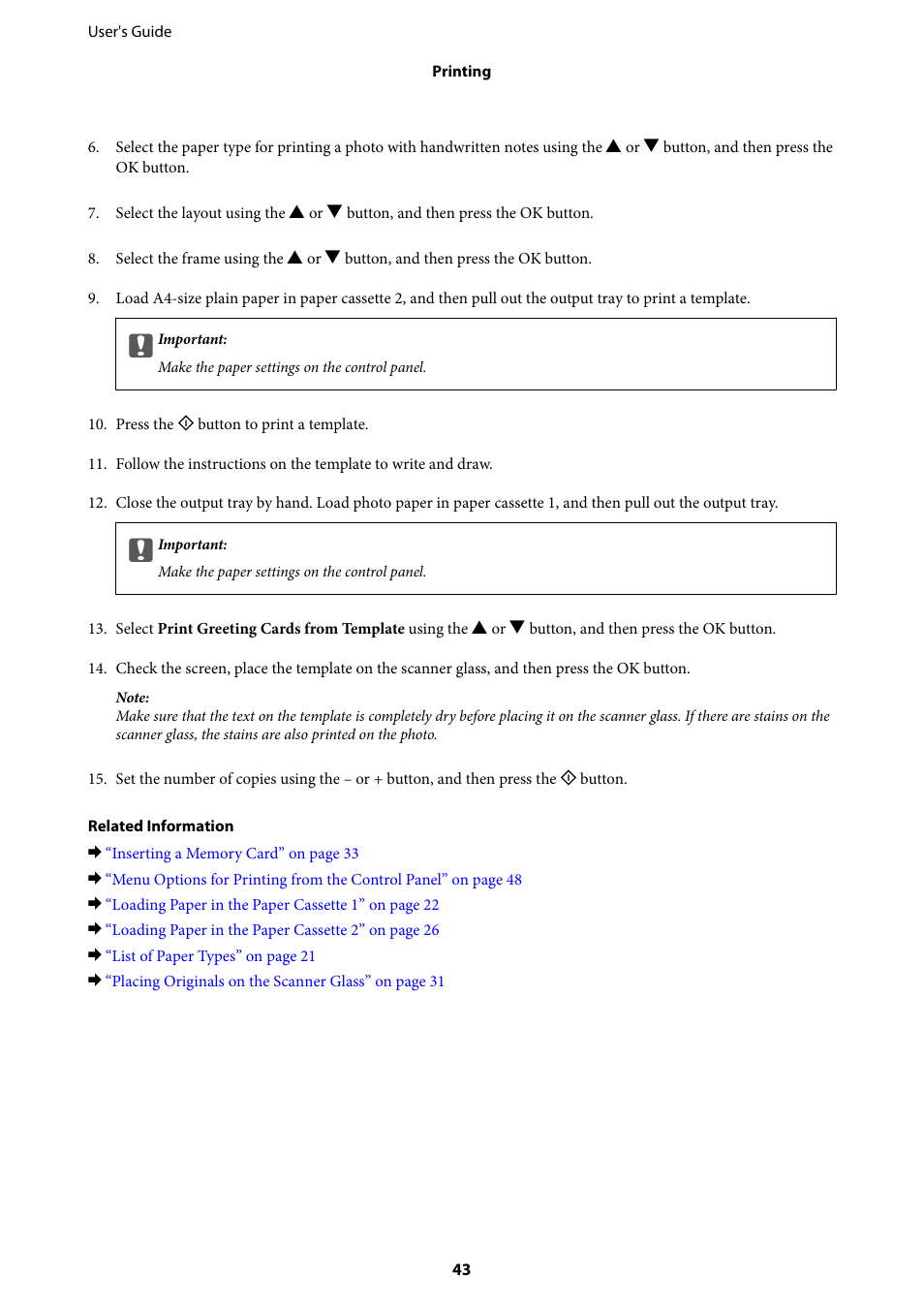 Epson Expression Premium XP-635 Refurbished User Manual | Page 43 / 160