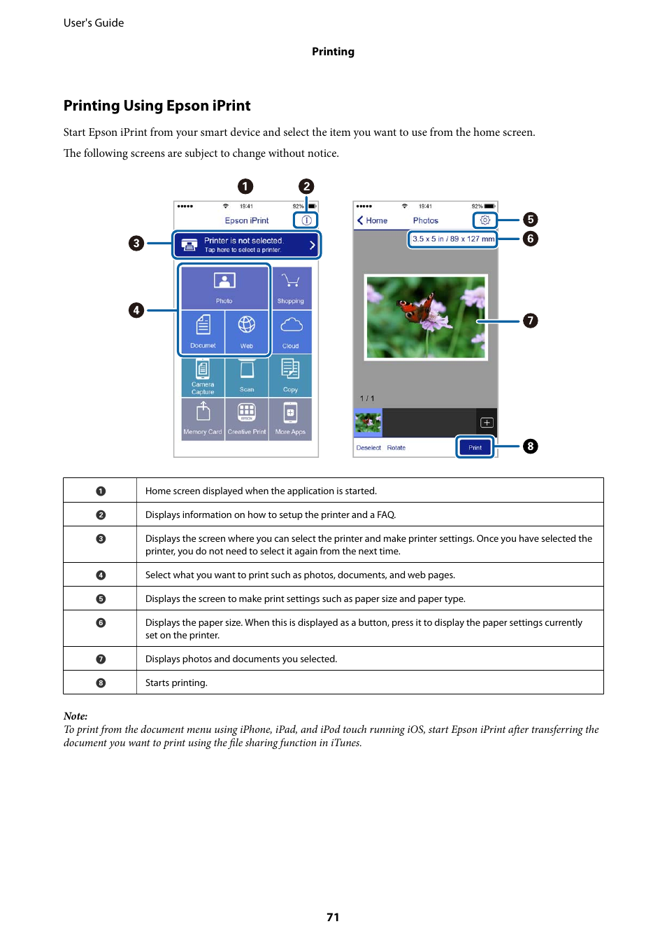 Printing using epson iprint | Epson Expression Premium XP-635 Refurbished User Manual | Page 71 / 160