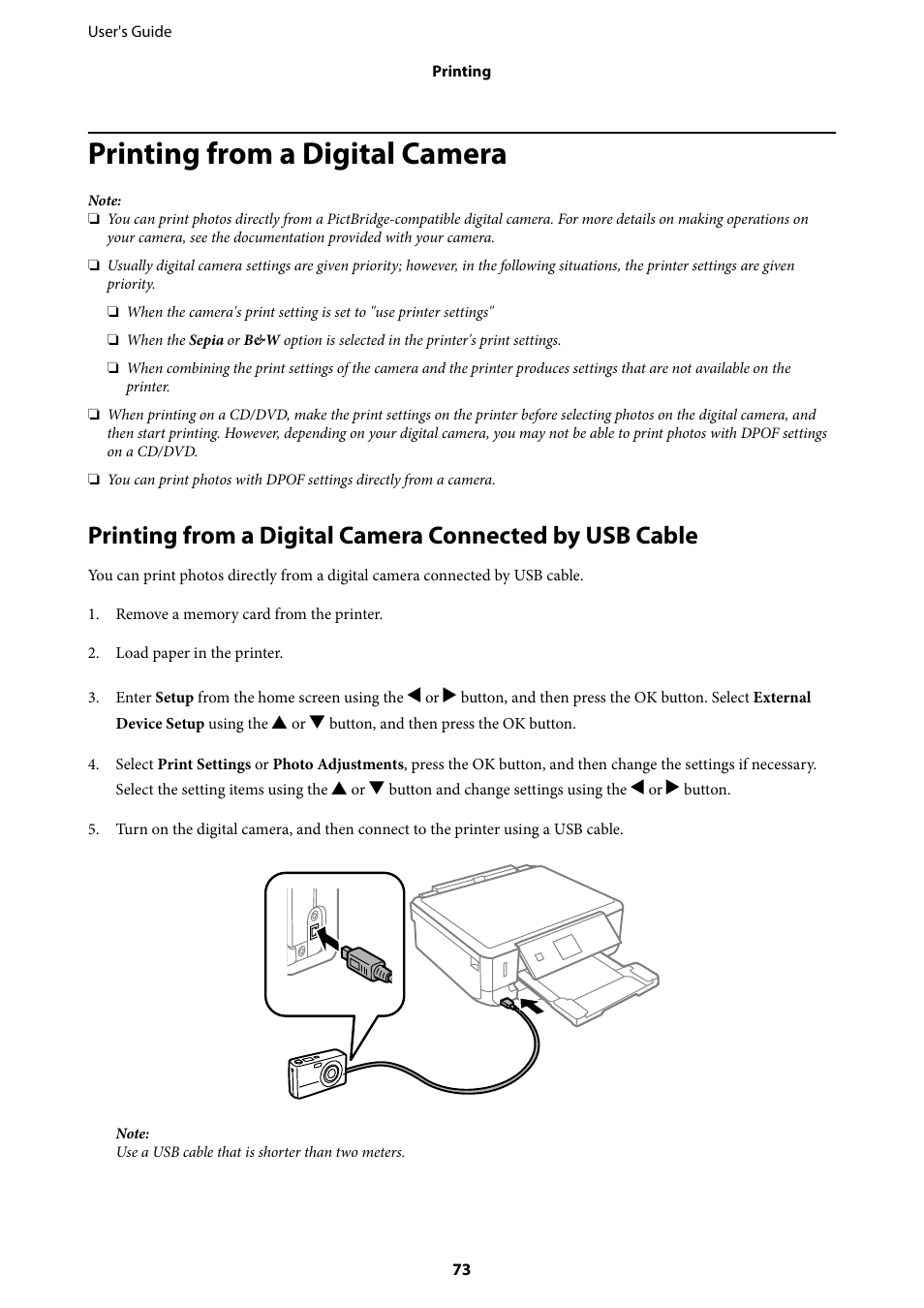 Printing from a digital camera | Epson Expression Premium XP-635 Refurbished User Manual | Page 73 / 160