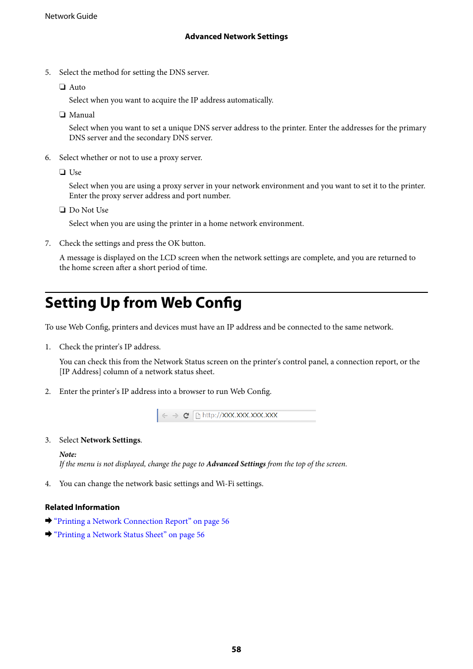 Setting up from web config | Epson Expression Premium XP-635 Refurbished User Manual | Page 58 / 91