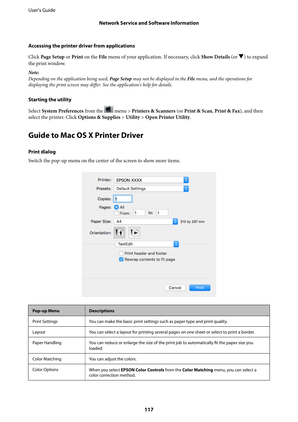 Guide to mac os x printer driver | Epson Expression Home XP-342 User Manual | Page 117 / 162