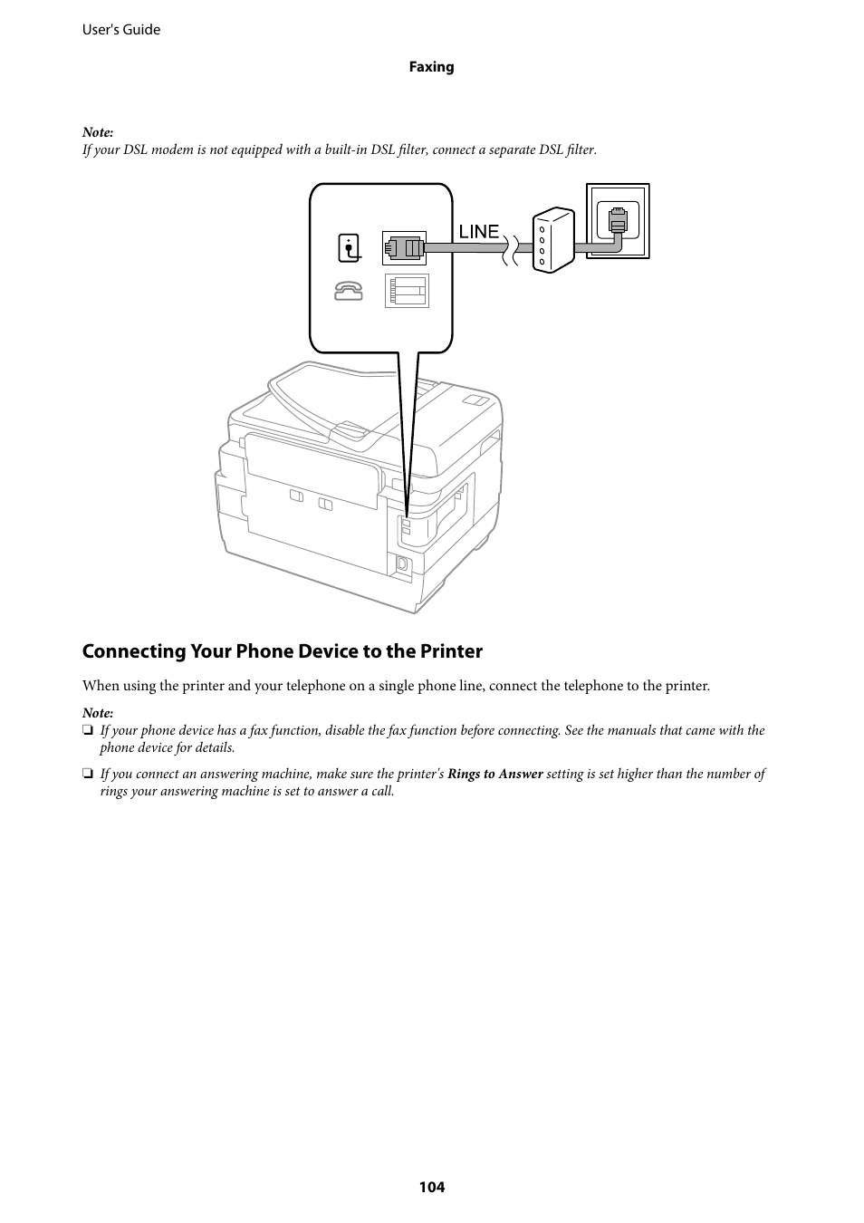 Connecting your phone device to the printer | Epson L1455 User Manual | Page 104 / 233