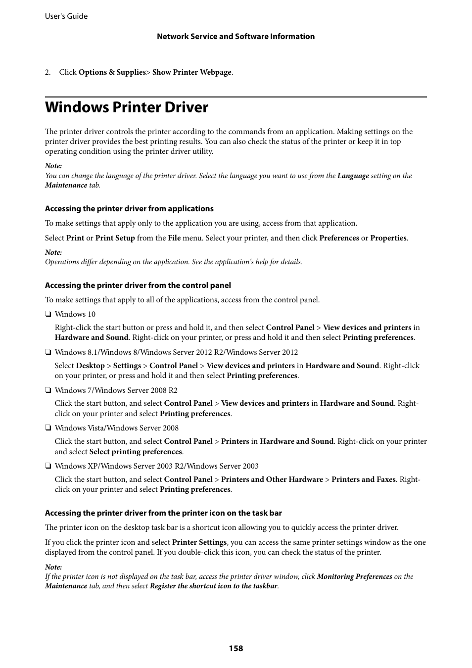 Windows printer driver | Epson L1455 User Manual | Page 158 / 233