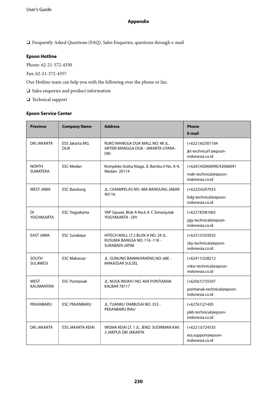 Epson L1455 User Manual | Page 230 / 233