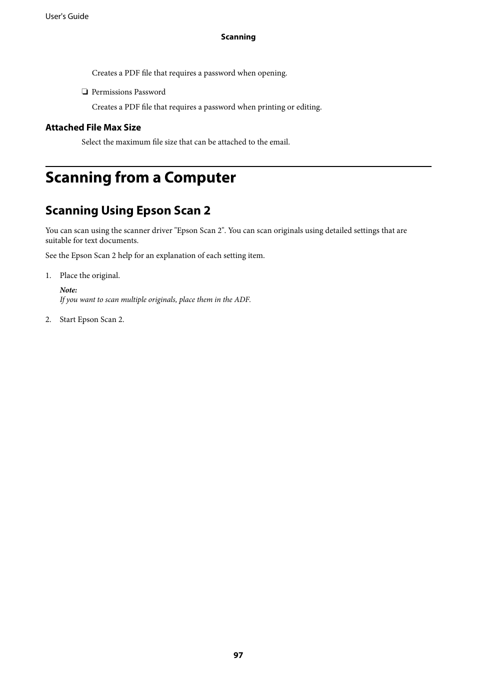 Scanning from a computer, Scanning using epson scan 2 | Epson L1455 User Manual | Page 97 / 233