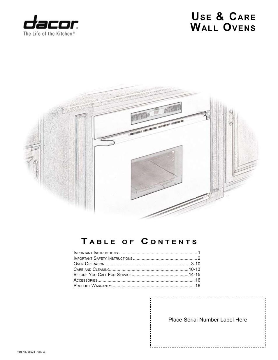 Dacor Wall Ovens User Manual | 20 pages