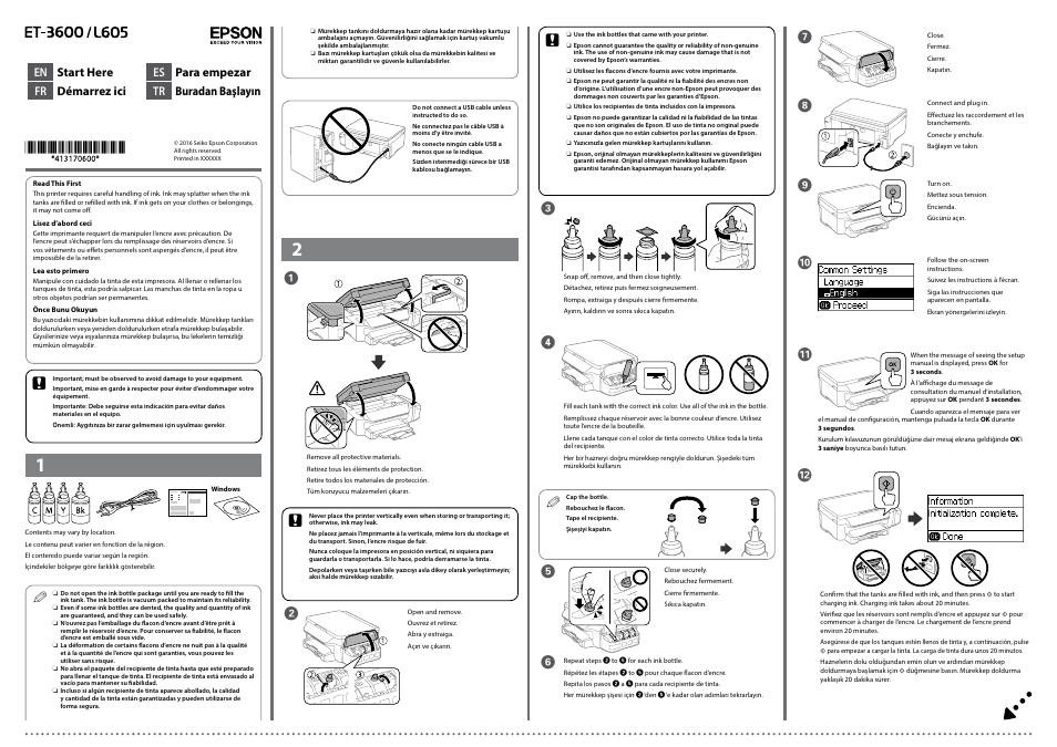 Epson L605 User Manual | 4 pages