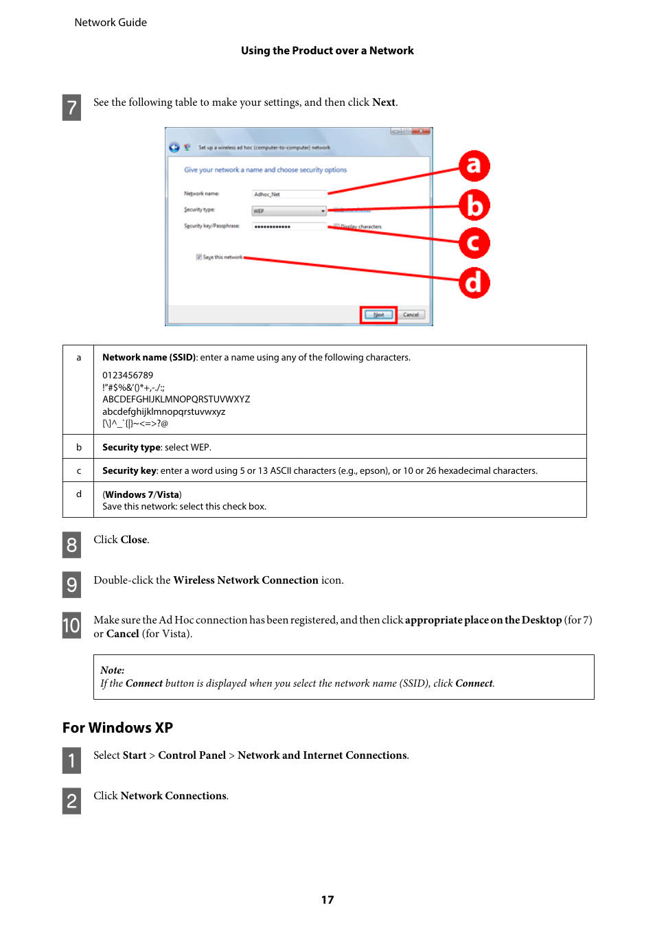 For windows xp | Epson EcoTank ET-4550 User Manual | Page 17 / 35