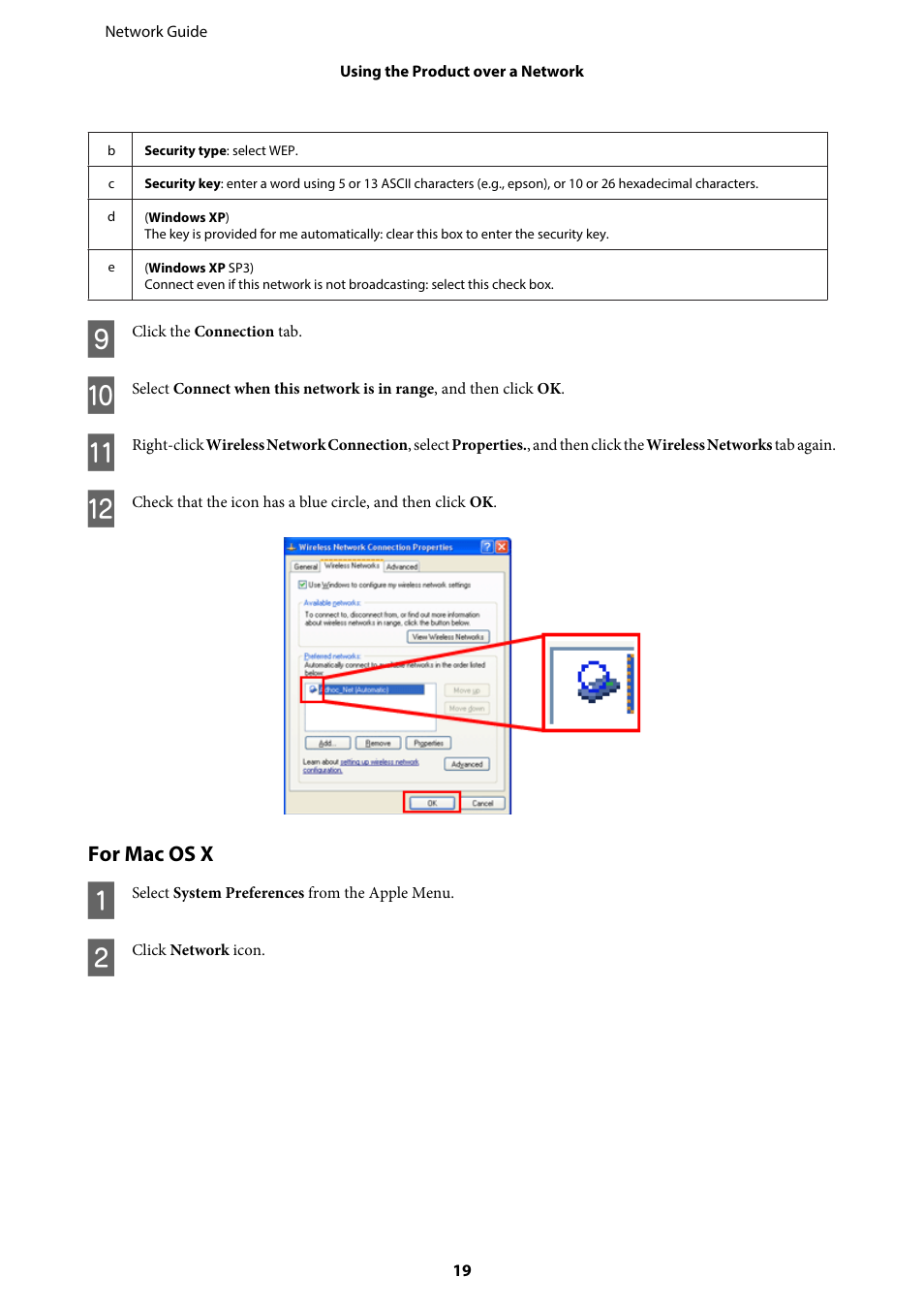 For mac os x | Epson EcoTank ET-4550 User Manual | Page 19 / 35