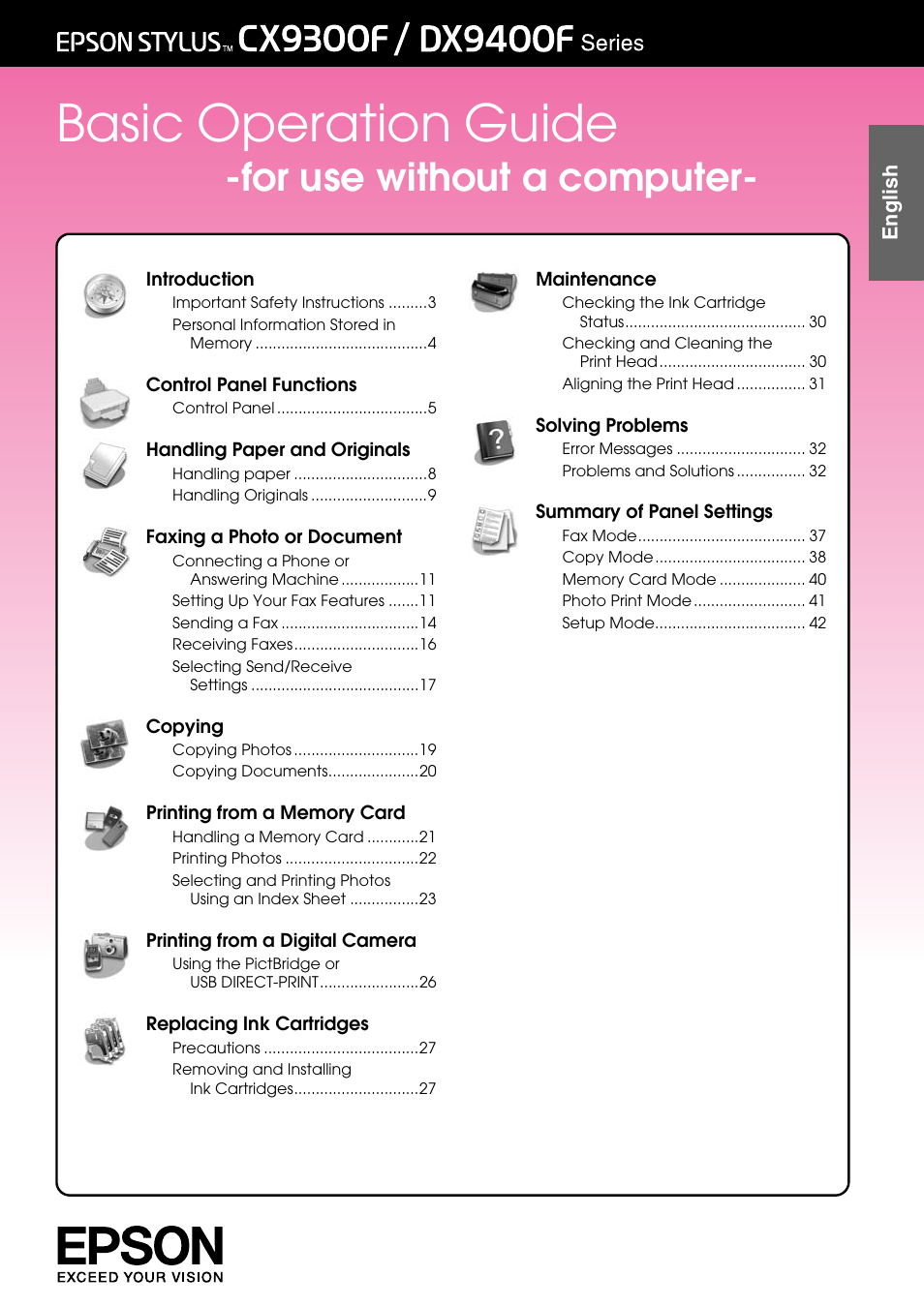 Epson Stylus DX9400F User Manual | 44 pages