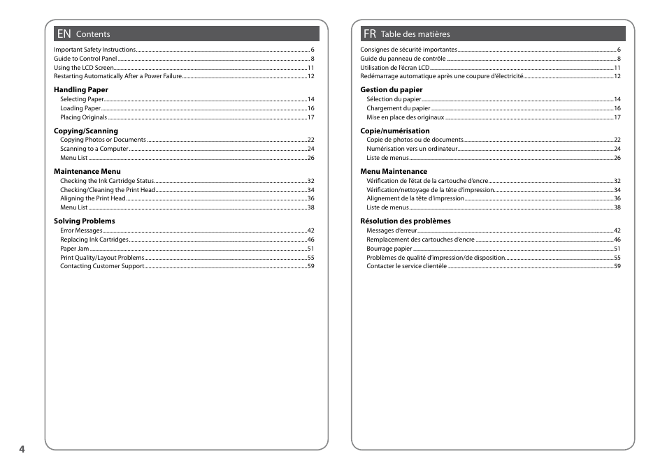 Epson Stylus Office TX510FN User Manual | Page 4 / 60