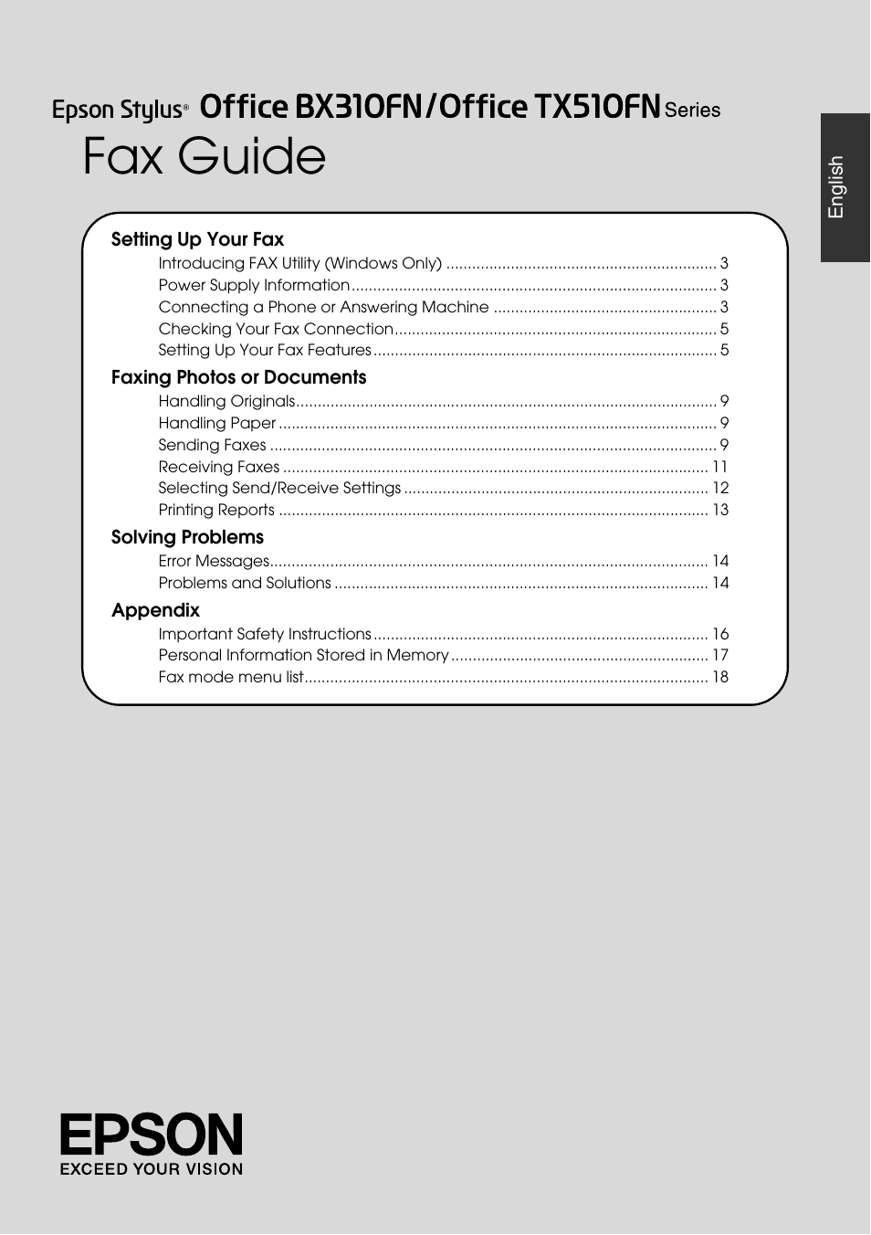 Epson Stylus Office TX510FN User Manual | 20 pages